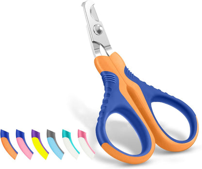 Professional Pet Nail Clippers U07.1, Curved Scissor Design for Cats, Kittens, Dogs, Puppies, and Small Animals, White/Pine Green