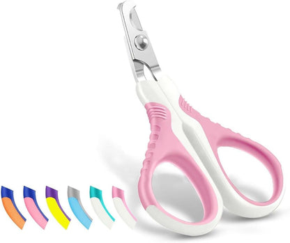Professional Pet Nail Clippers U07.1, Curved Scissor Design for Cats, Kittens, Dogs, Puppies, and Small Animals, White/Pine Green