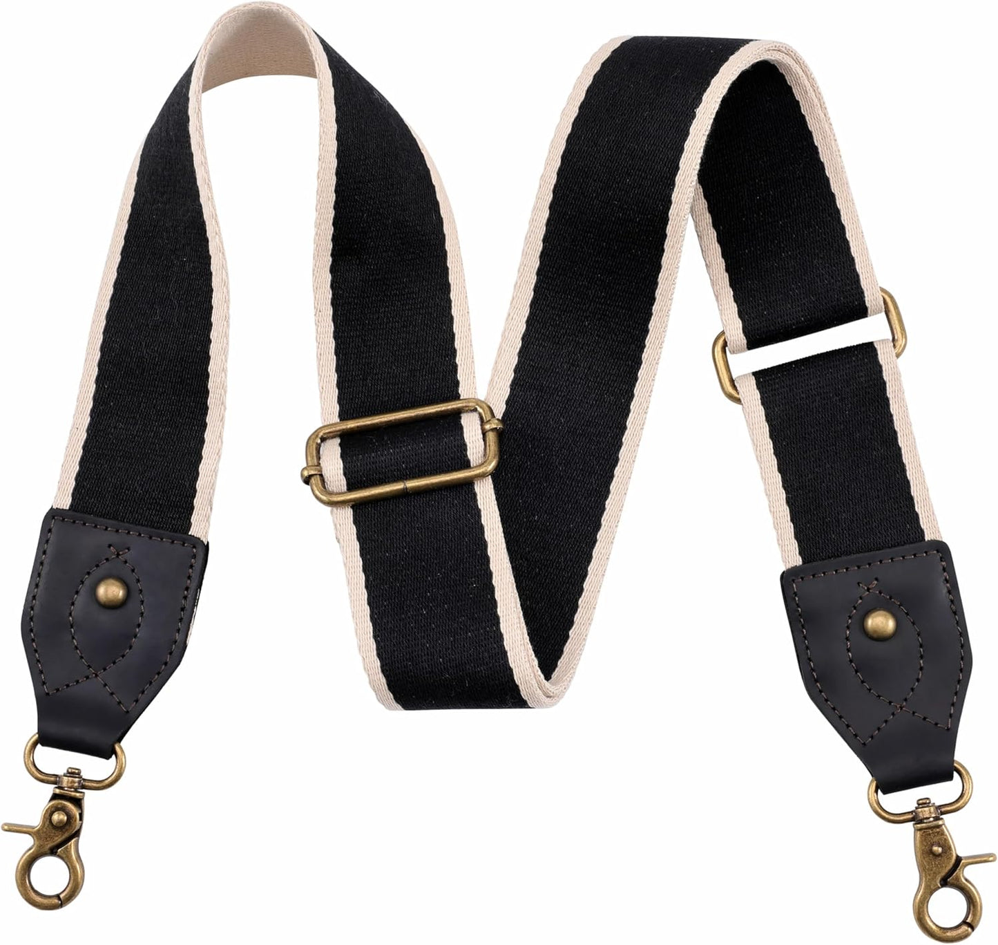 Purse Strap, 2" Crazy Horse Leather End Shoulder Strap Adjustable Replacement,Retro Jacquard Embroidery Multi-Pattern Crossbody Bag Straps for Handbag,Crossbody Bags(White Woven)