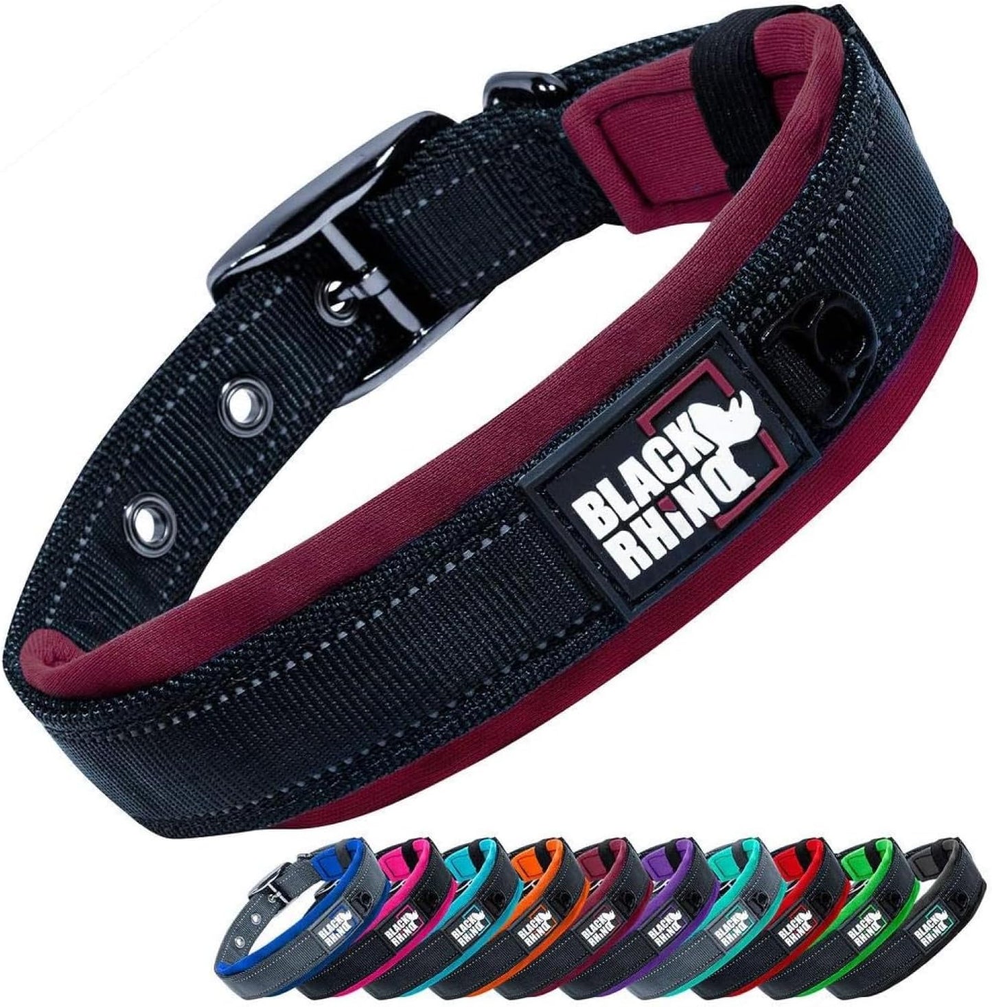 Medium Dog Collar - Adjustable Reflective Heavy-Duty Design with Ultra-Soft Neoprene Padding - Weatherproof and Durable - Perfect for Active Dogs - Aqua and Gray