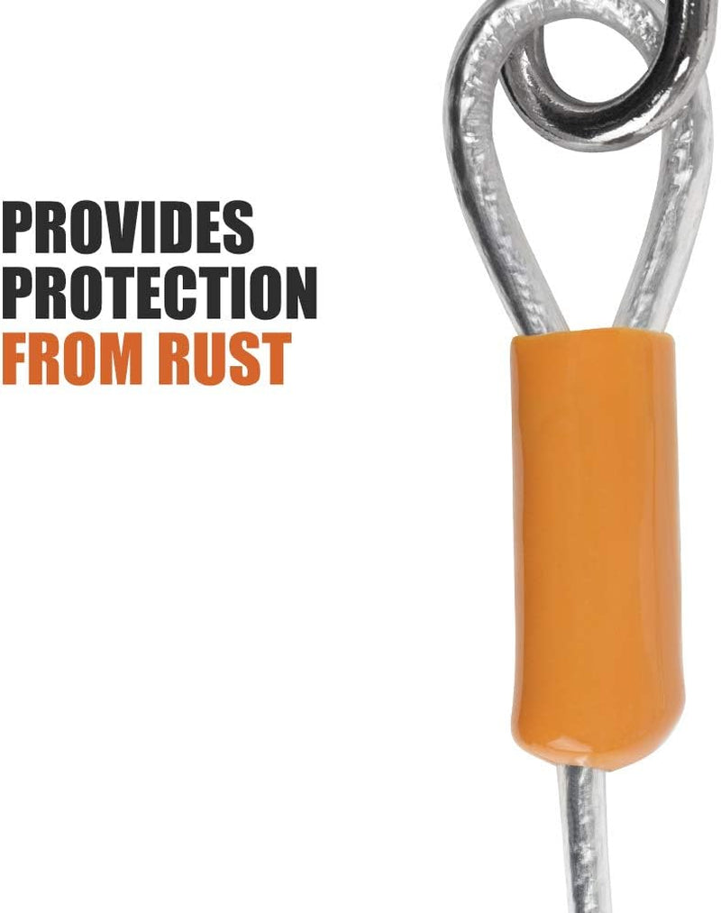 25-Foot Heavy-Duty Dog Tie-Out Cable for Dogs Up to 90 Pounds - Reflective, Rust-Resistant with Quick Release Swivel Clips & 360° Rotating Clasp - Tangle-Free Runner for Yard (Silver, Single)