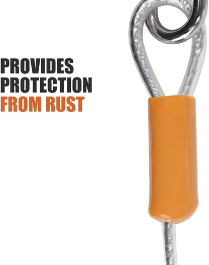25-Foot Heavy-Duty Dog Tie-Out Cable for Dogs Up to 90 Pounds - Reflective, Rust-Resistant with Quick Release Swivel Clips & 360° Rotating Clasp - Tangle-Free Runner for Yard (Silver, Single)