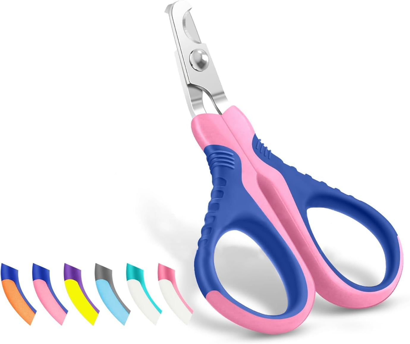 Professional Pet Nail Clippers U07.1, Curved Scissor Design for Cats, Kittens, Dogs, Puppies, and Small Animals, White/Pine Green