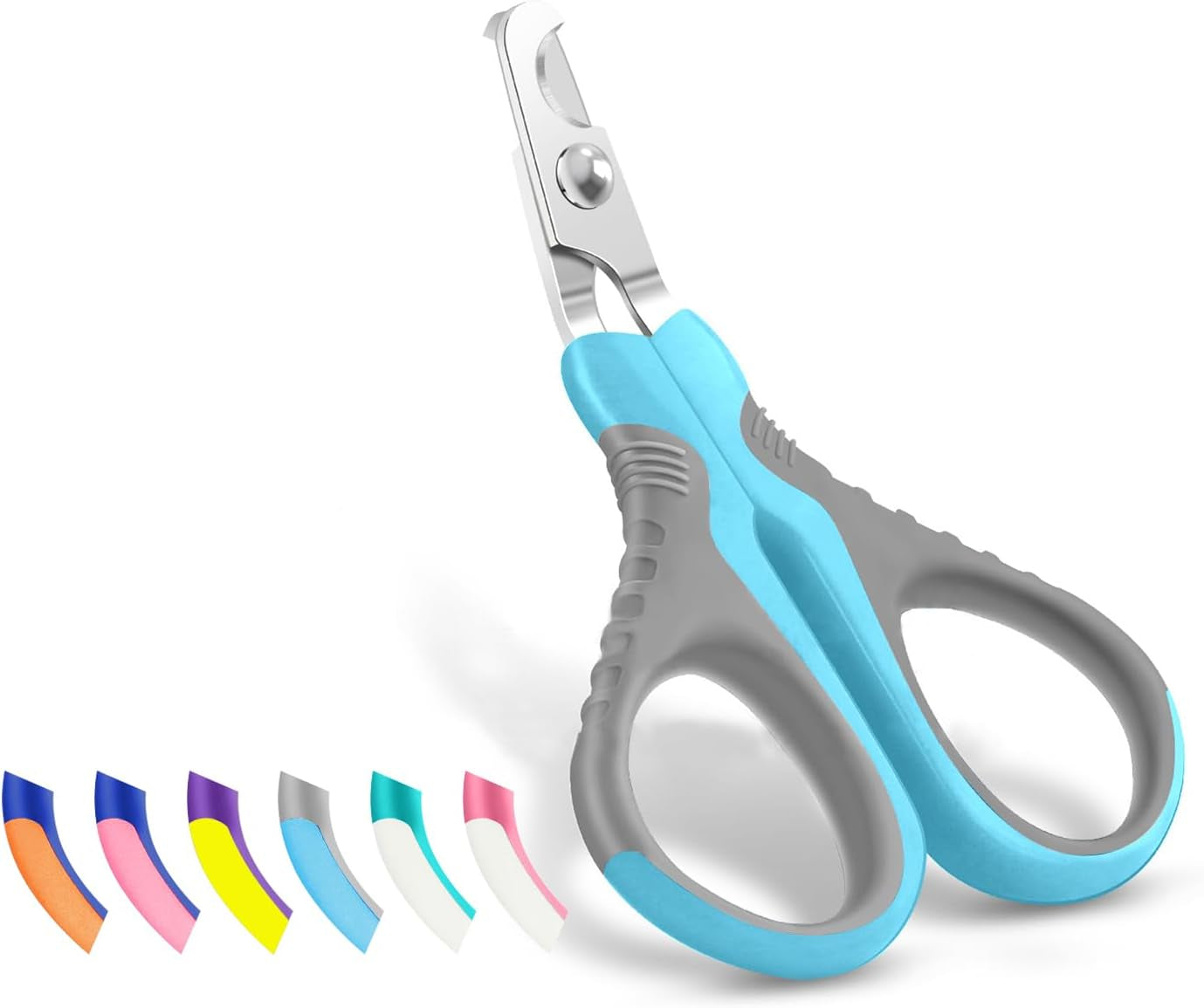 Professional Pet Nail Clippers U07.1, Curved Scissor Design for Cats, Kittens, Dogs, Puppies, and Small Animals, White/Pine Green