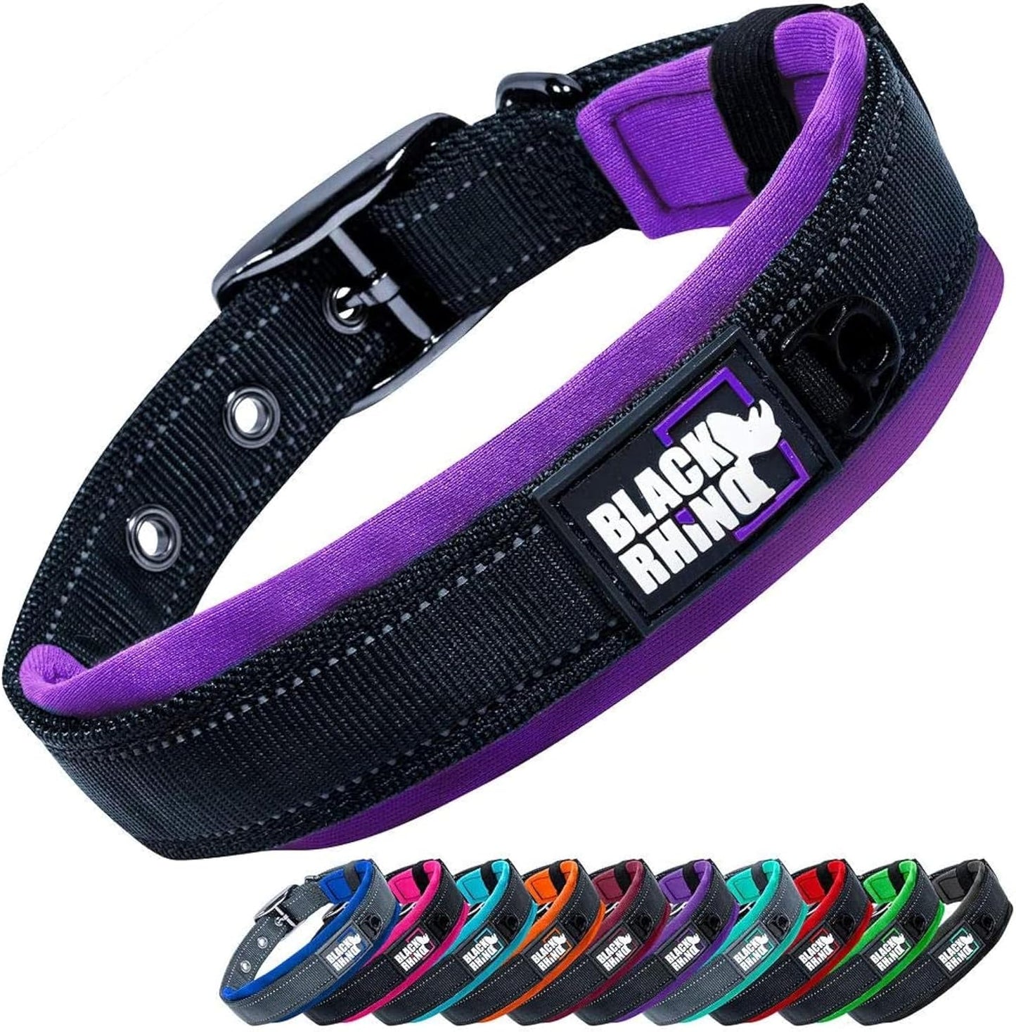 Medium Dog Collar - Adjustable Reflective Heavy-Duty Design with Ultra-Soft Neoprene Padding - Weatherproof and Durable - Perfect for Active Dogs - Aqua and Gray
