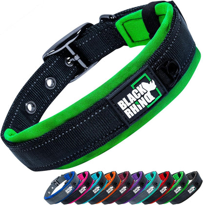 Medium Dog Collar - Adjustable Reflective Heavy-Duty Design with Ultra-Soft Neoprene Padding - Weatherproof and Durable - Perfect for Active Dogs - Aqua and Gray